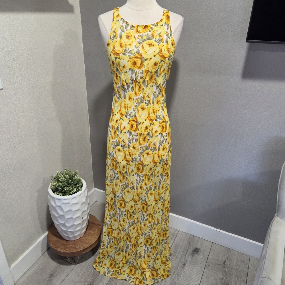 Betsey Johnson Yellow Floral Maxi Dress